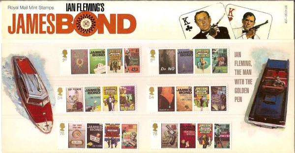 Συλλογή από γραμματόσημα με θ΄μα τις ιστορίες του Τζέιμς Μποντ