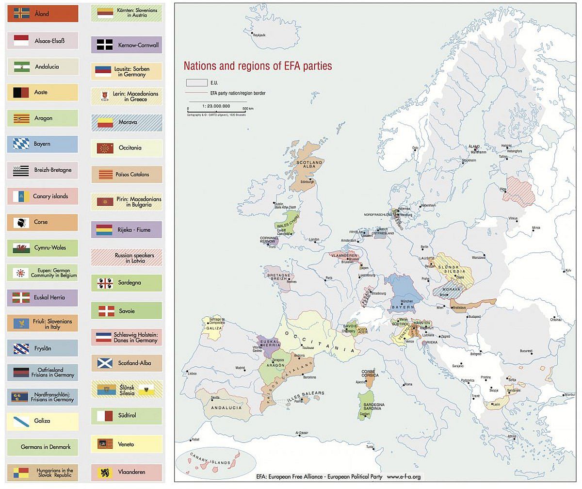 Map Of  Separatist Movements