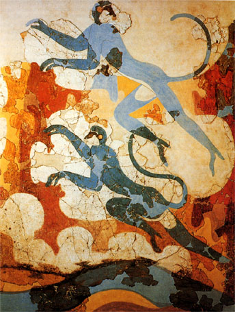 Οι Κυανοπίθηκοι στην τοιχογραφία της Σαντορίνης.