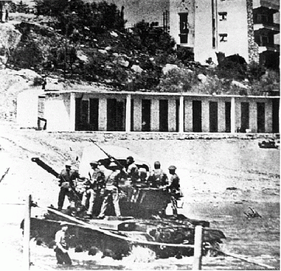 Απόβαση τουρκικού άρματος Μ-48 στην Κερύνεια.