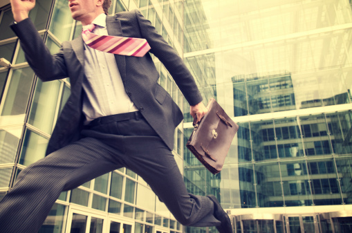 Businessman Makes Heroic Dash from Office