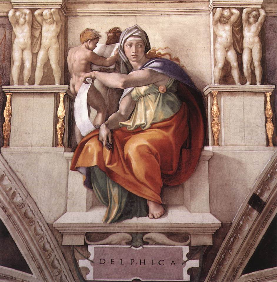 Τοιχογραφία της Δελφικής Σίβυλλας, που συμβολίζει τον αρχαίο ελληνικό πολιτισμό 