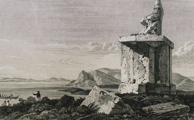 1821, Γεννάδειος Βιβλιοθήκη - Αμερικανική Σχολή Κλασικών Σπουδών στην Αθήνα. Άγαλμα της Δήμητρας σε νησίδα έξω από το Πόρτο Ράφτη.