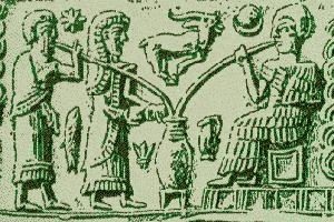 Λιθογραφία των Βαβυλωνίων, όπου απεικονίζεται η κατάποση μπύρας.