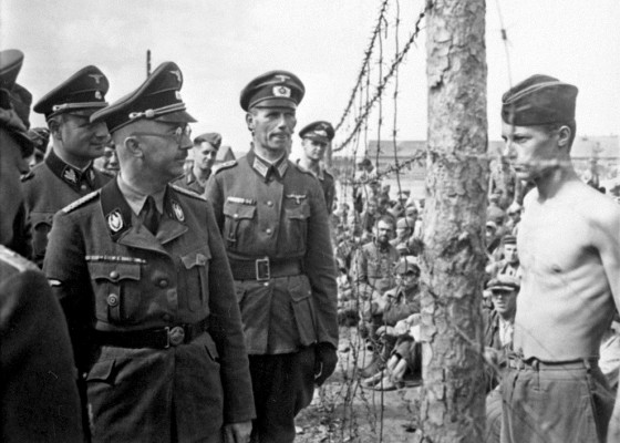PoW Horace Greasley defiantly confronts Heinrich Himmler during an inspection of the camp he was confined in.