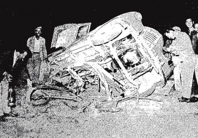 Φωτογραφία από τον τόπο του ατυχήματος που δημοσιεύτηκε σε εφημερίδα της εποχής