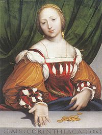 Λαΐς η Κορίνθια. Πίνακας του Χανς Χόλμπαϊν, 1526.