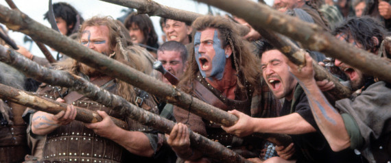 Mel Gibson in a scene from the film 'Braveheart', 1995. (Photo by 20th Century-Fox/Getty Images)