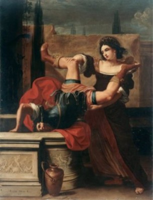 Sirani,_Elisabetta_-_Timoclea_uccide_il_capitano_di_Alessandro_Magno_-_1659