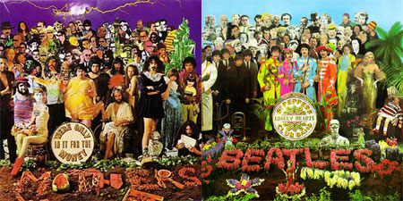 Î¤Î¿ ÎµÎ¾ÏŽÏ†Ï…Î»Î»Î¿ Ï„Î¿Ï… Î´Î¯ÏƒÎºÎ¿Ï… Ï„Ï‰Î½ Mother of Inventios Weâ€™re only here for the money , ÏƒÎ±Ï„Î¯ÏÎ¹Î¶Îµ Ï„Î¿ ÎµÎ¾ÏŽÏ†Ï…Î»Î»Î¿ Ï„Î¿Ï… Î´Î¯ÏƒÎºÎ¿Ï… Ï„Ï‰Î½ Beatles,Sgt. Pepperâ€™s Lonely Hearts Club Band