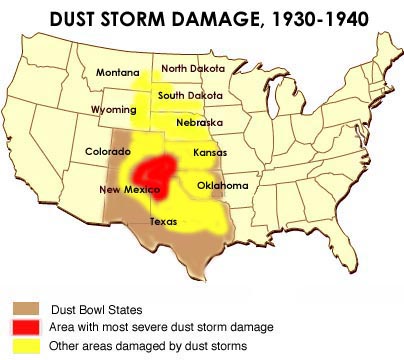 Dust Bowl Map