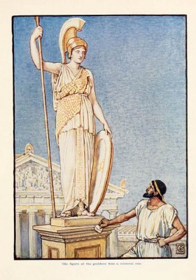 The Goddess statue by Phidias was said to be colossal Read more: http://www.ancient-origins.net/history-famous-people/masterful-works-ancient-sculptor-phidias-002335#ixzz3W0K3omAn Follow us: @ancientorigins on Twitter | ancientoriginsweb on Facebook 