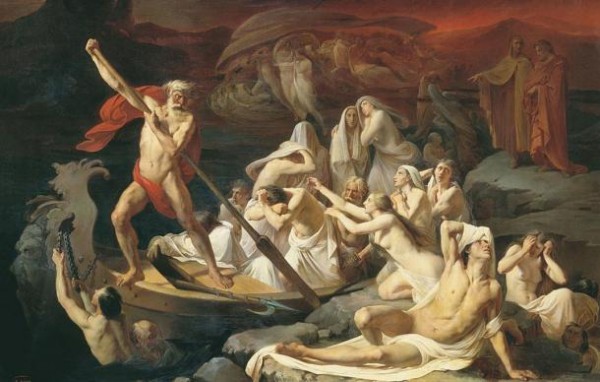 Ο Χάρων οδηγεί τις ψυχές στον Άδη. Πίνακας του Alexander Litovchenko. 1860. Πηγή φωτογραφίας: (en.wikipedia.org)