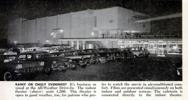 Tο "All Weather- Drive In" έκανε θραύση στα μέσα της δεκαετίας του 1950 αφού παρείχε πρωτοφανείς ανέσεις στους θεατές του.