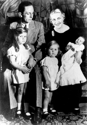 Dr. Joseph Goebbels, German propaganda minister, is shown with his wife Magda and their children on Dec. 7, 1935. (AP Photo)