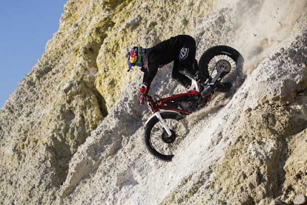 Julien Dupont performs during the spaceriding on Nisyros Volcano, Greece on 17th of April, 2014