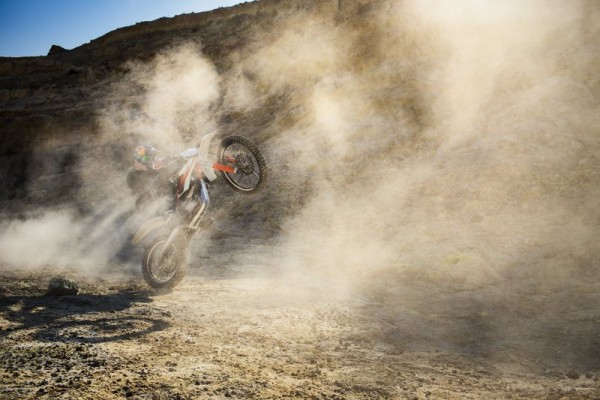 Julien Dupont performs during the spaceriding on Nisyros Volcano, Greece on 17th of April, 2014