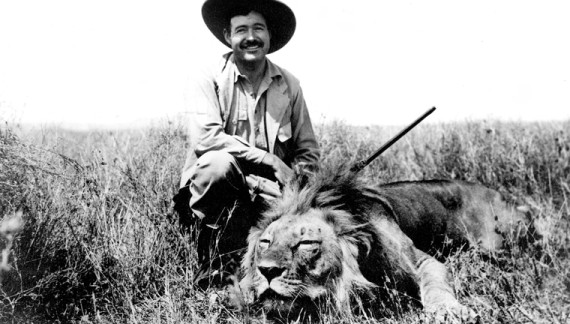 EH 7018P Ernest Hemingway on safari, Africa. January, 1934. Photograph in the Ernest Hemingway Photograph Collection, John F. Kennedy Presidential Library and Museum, Boston.