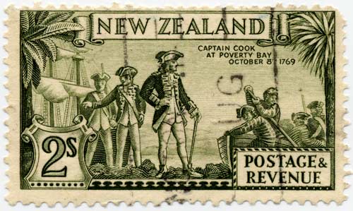 Ο Κουκ σε γραμματόσημο της Νέας Ζηλανδίας