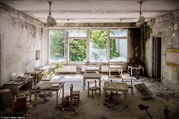 Σχολική αίθουσα στο Πρίπιατ. Οι περισσότεροι δεν είχαν ιδέα ότι δεν θα επέστρεφε ποτέ στην πόλη που είχε κάποτε κάλεσε στο σπίτι, πριν χειρότερη πυρηνική καταστροφή στον κόσμο χτύπησε