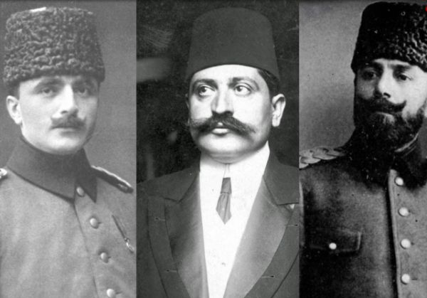 Από αριστερά: Εμβέρ Πασάς, Ταλαάτ Πασάς, Τζεμάλ Πασάς. Δολοφονήθηκαν ως υπεύθυνοι της γενοκτονίας των Αρμενίων