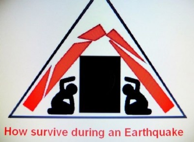 Το τρίγωνο της ζωής στον σεισμό. Οι Αμερικανοί λένε ότι π[ρέπει να καθόμαστε δίπλα και όχι κάτω από το έπιπλο. Όμως, στα σπίτια τους δεν ρίχνουν πλάκα, όπως στην Ελλάδα