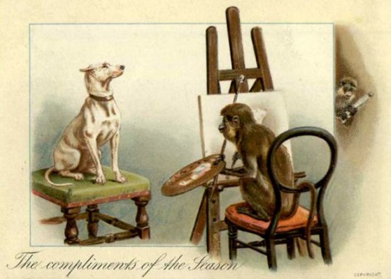 Στη βικτωριανή Αγγλία, η εικόνα μιας μαϊμούς πο ζωγραφίζει ένα σκύλο μπορεί να ήταν εορταστική. Τουλάχιστον δεν έδειχνε κάποιο φόνο ή βασανιστήριο, όπως άλλες.