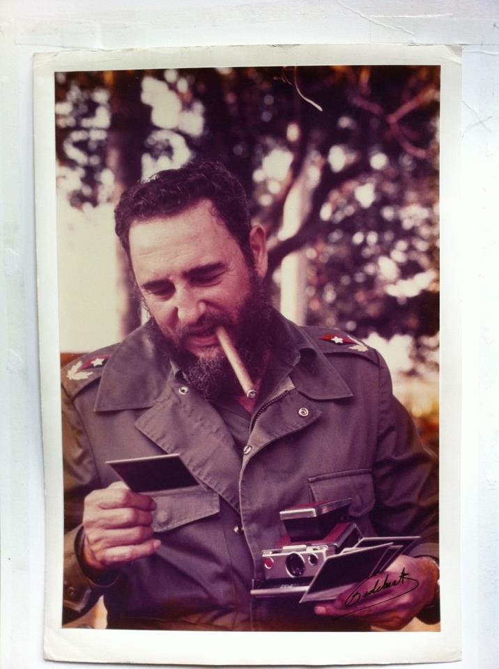 Fidel Castro with Polaroid SX-70