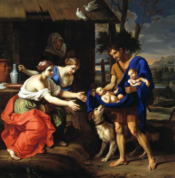 Nicolas Mignard (1606–1668), Ο βοσκός Φαυστύλος, φέρνει τα δύο βρέφη στην γυναίκα του