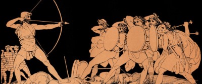 Homer, The Odyssey. Ulysses (Odysseus) killing the Suitors of his wife Penelope on the island of Ithaca