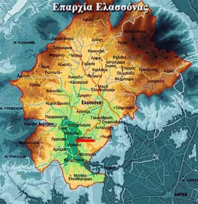 Το Δομένικο σημειωμένο με κόκκινο χρώμα στον χάρτη