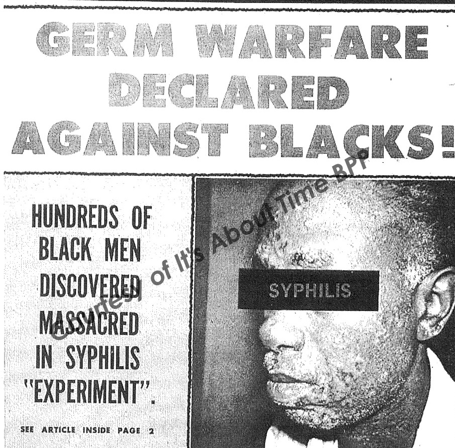 "Κηρύχτηκε πόλεμος μικροβίων εναντίον των μαύρων! Εκατοντάδες μαύροι σφαγιάστηκαν σε "πείραμα" σύφιλης".
