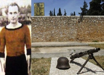Ο ποδοσφαιριστής της ΑΕΚ, Σπύρος Κοντούλης τραυματίστηκε στο πόδι πολεμώντας στην πρώτη γραμμή. Θεραπεύτηκε και τον εκτέλεσαν οι Γερμανοί, όταν πήδηξε από το φορτηγό που τον μετέφερε στο Σκοπευτήριο Καισαριανής