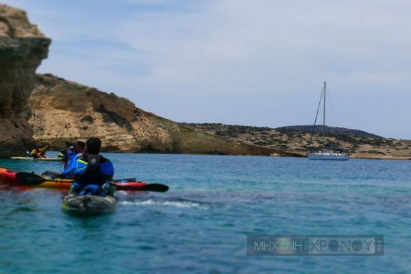 Φωτογραφία από την εκδρομή περιπέτειας στα Κουφονήσια με θαλάσσια καγιάκ της ομάδας Cannibal. 