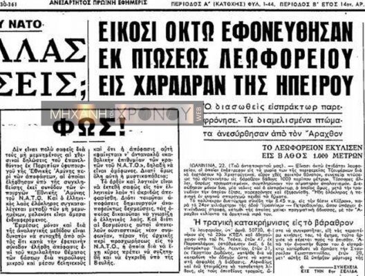 Πρωτοσέλιδο εφημερίδας "Ελευθερία" 23 Δεκεμβρίου 1958