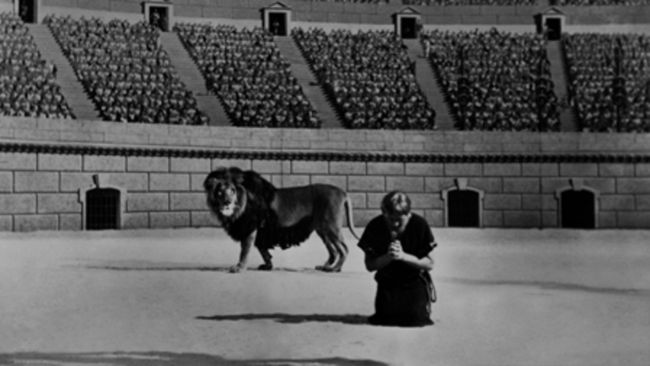 Σκηνή από την ταινία του 1952 "Ανδροκλής και το λιοντάρι"