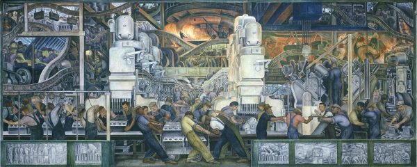Αφού εργάστηκε για το Χρηματιστήριο του Ειρηνικού, ζωγράφισε μια τοιχογραφία για την αίθουσα υποδοχής του Ινστιτούτου Τέχνης του Ντιτρόιτ, όπου έδειχνε τη διαδικασία κατασκευής αυτοκινήτων στο εργοστασιο της Ford.