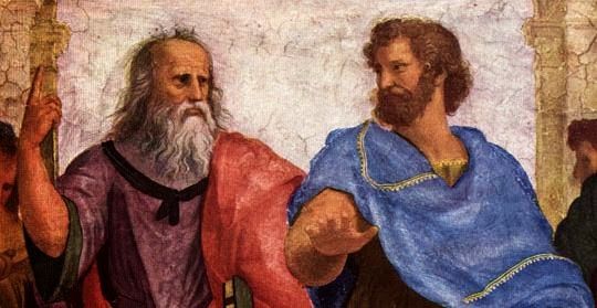 Ο Πλάτωνας με τον μαθητή του Αριστοτέλη