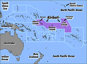 Τα νησιά Κιριμπάτι στον χάρτη