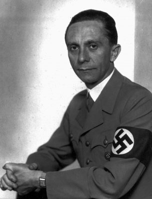 FILE--Joseph Goebbels poses for his portrait in this 1938 photo from files.  St. Martin's Press decided Thursday, April 4, 1996 not to publish a biography of Goebbels, Hitler's propagandist, written by a historian, David Irving, who has said the Holocaust never happened.  ``St. Martin's made a mistake, and there's no worse way to compound a mistake than by not admitting it and not correcting it if you can,'' its  chairman, Thomas J. McCormack, said.  (AP Photo/FILE)