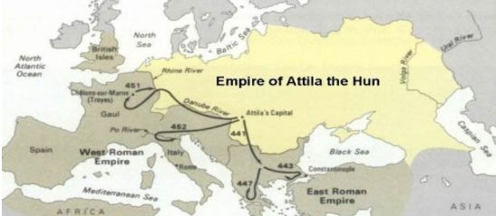Η αυτοκρατορία του Αττίλα και οι εκστρατείες του