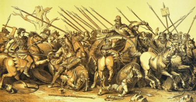 Η απόλυτη κυριαρχία του Μ. Αλεξάνδρου στη Μεσόγειο. Στη Μάχη της Ισσού ο Δαρείος τράπηκε σε φυγή και η οικογένειά του αιχμαλωτίστηκε. Ο περσικός στρατός ήταν εξαπλάσιος σε μέγεθος, αλλά ηττήθηκε