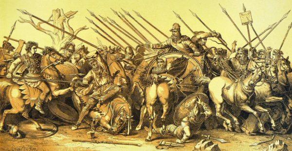 Η απόλυτη κυριαρχία του Μ. Αλεξάνδρου στη Μεσόγειο. Στη Μάχη της Ισσού ο Δαρείος τράπηκε σε φυγή και η οικογένειά του αιχμαλωτίστηκε. Ο περσικός στρατός ήταν εξαπλάσιος σε μέγεθος, αλλά ηττήθηκε