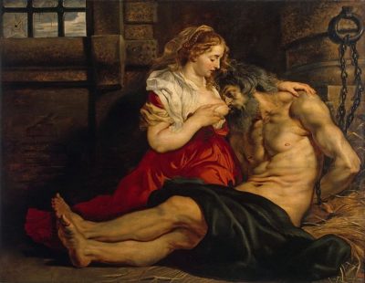 Η κόρη που θήλασε τον πατέρα της. Η ιστορία που έγινε συνώνυμο της ευσπλαχνίας και της ευσέβειας, καθώς ο πατέρας είχε καταδικαστεί να πεθάνει από ασιτία