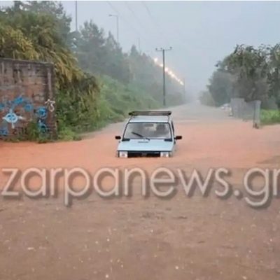 Κρήτη. Πλημμυρισμένοι δρόμοι στα Χανιά, εγκλωβίστηκαν οδηγοί – Νέο έκτακτο δελτίο από την ΕΜΥ