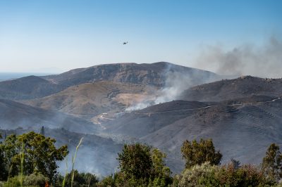 Μαίνεται η φωτιά στη Χίο. Πέντε τα ενεργά μέτωπα – Ζημιές σε κατοικίες