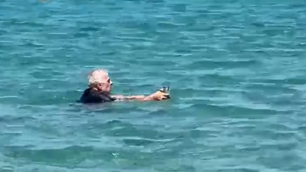 Γάλλος βούτηξε στη θάλασσα στην Πάρο για να σώσει γατάκι που πνιγόταν. Η οικογένεια θα το υιοθετήσει